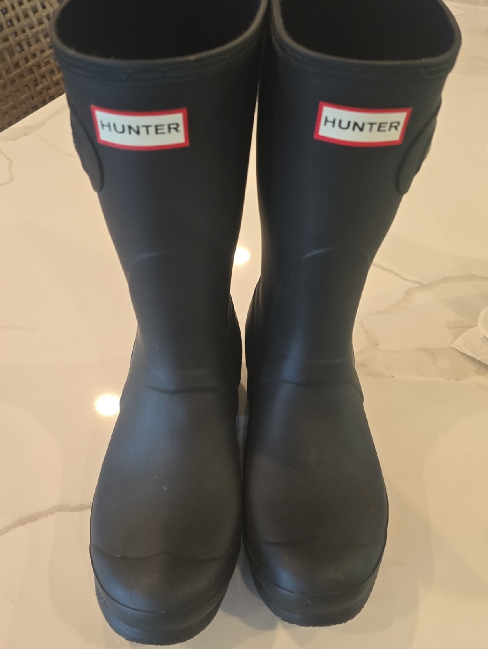 Hunter Black Matte Mid-Calf Rubber Rain Boots